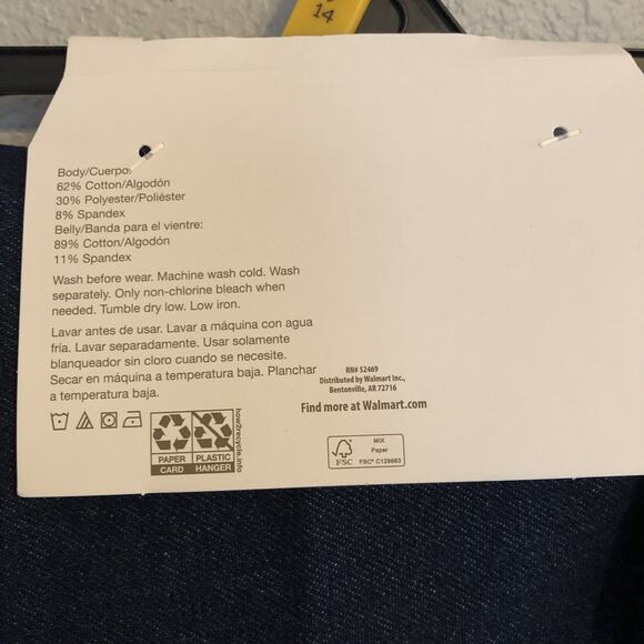 Time and Tru Maternity Large Straight Leg Jegging Comfort Belly Band Dark Denim - Picture 6 of 7